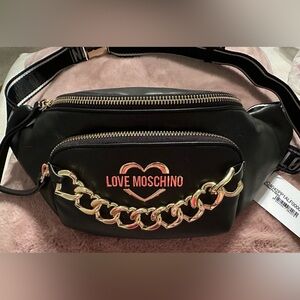 🔥🔥 DEAL 🔥🔥 🖤 LOVE MOSCHINO 🖤 Borsa Faux Leather Belt Bag